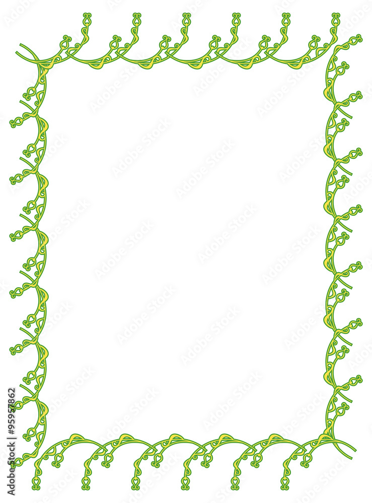 Green vertical flower frame Green vertical flower frame
