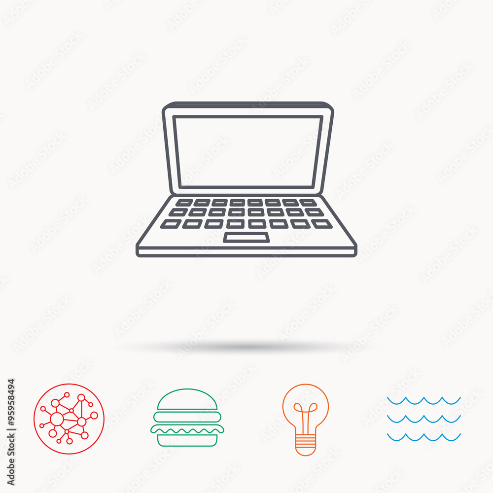 Laptop icon. Mobile PC sign. Laptop icon. Mobile PC sign.