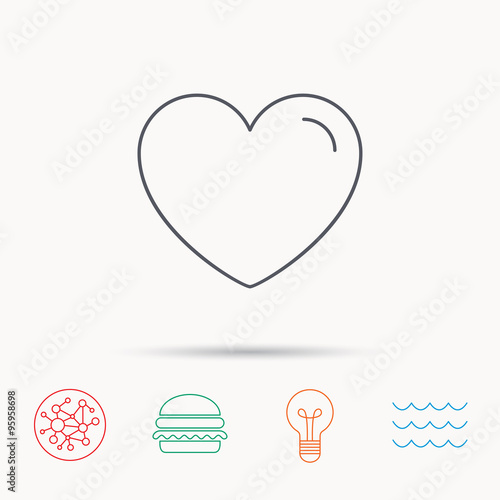 Love heart icon. Life sign.