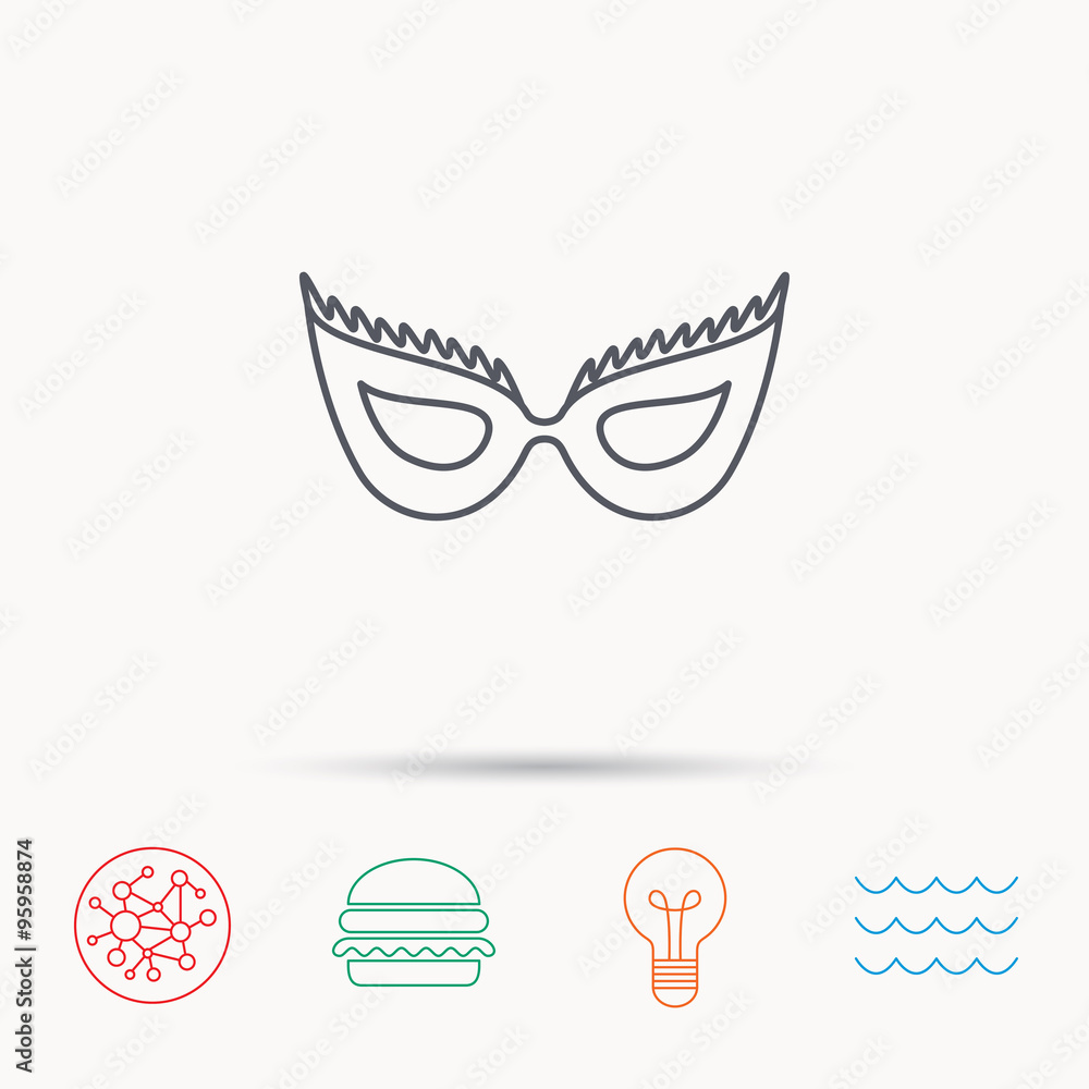 Obraz premium Festive mask icon. Masquerade carnival sign.