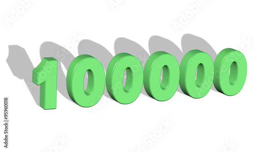 100,000 yüz bin sayısı