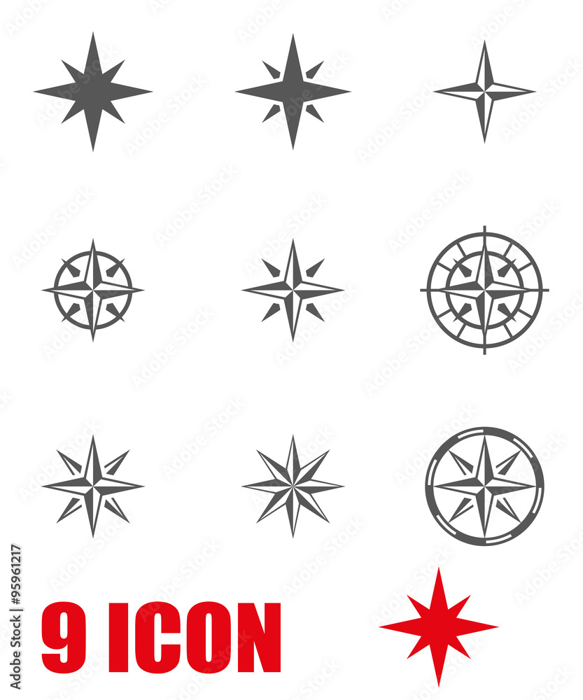 Vector grey wind rose icon set. Wind Icon Object, Wind Icon Picture, Wind Icon Image - stock vector Vector grey wind rose icon set. Wind Icon Object, Wind Icon Picture, Wind Icon Image - stock vector