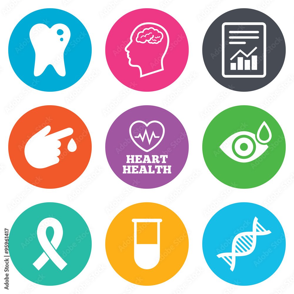 Medicine, medical health and diagnosis icons. Medicine, medical health and diagnosis icons.