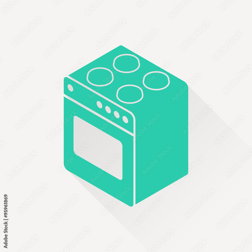 Fototapeta premium cooking oven isometric 3d icon