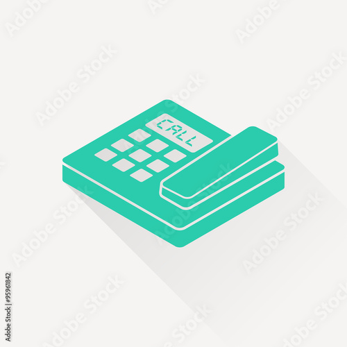 office phone isometric 3d icon