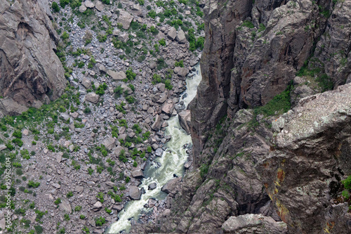 CO-Black Canyon of the Gunnison National Park-This photo was captured while peering down into the narrow canyon at the Gunnison River, 2000 feet below.