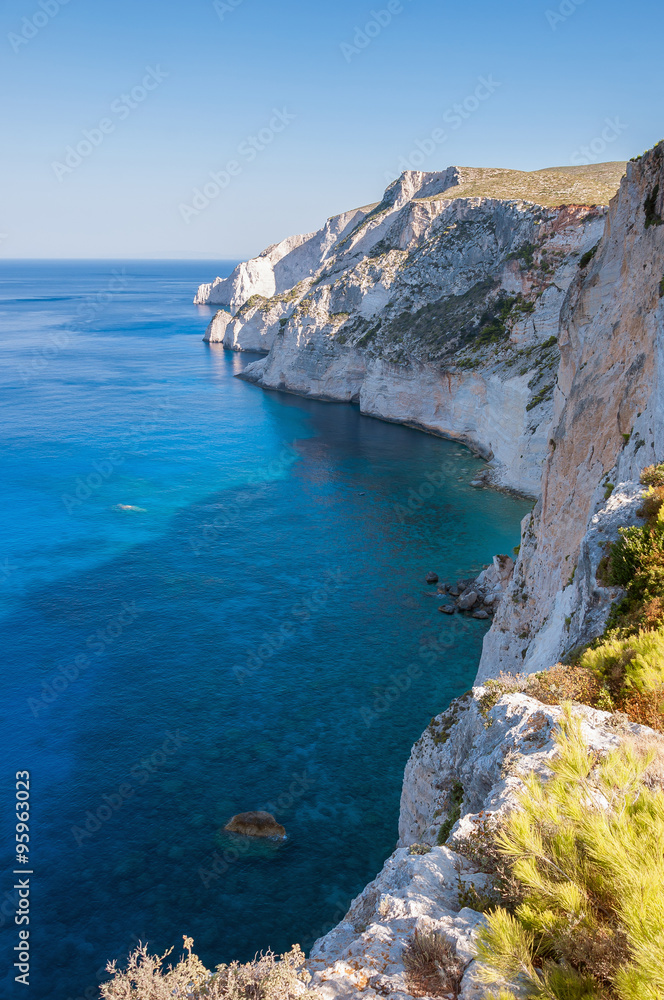 Cliff coast on Zakynthos Island Cliff coast on Zakynthos Island