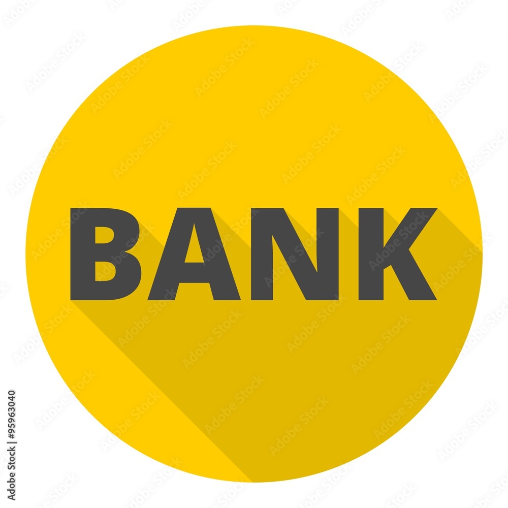 Bank icon with long shadow