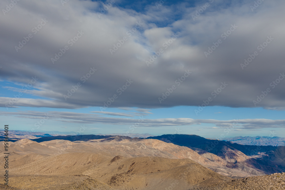 CA-Death Valley National Park- Aguereberry Point, there is spectacular desert scenery and magnicent mountains in the background.