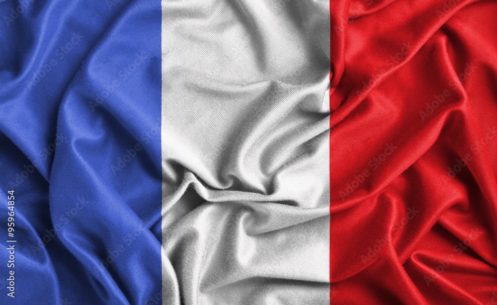 Fototapeta premium Waving colorful French flag