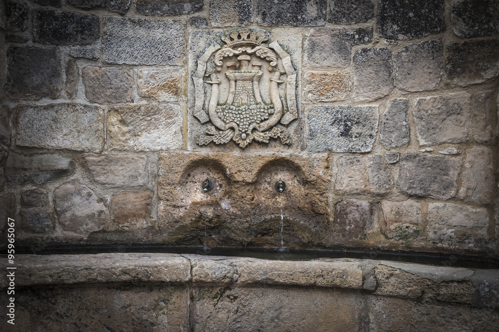 ancient water fountain in Atienza town, Guadalajara, Spain