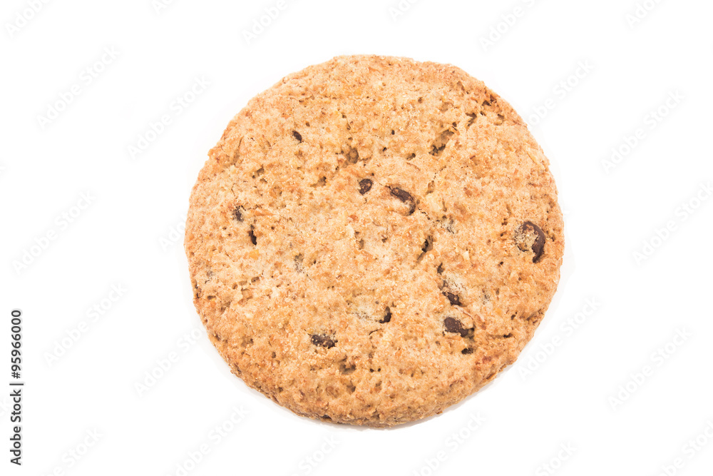 Cookie made of whole wheat with dark chocolate Cookie made of whole wheat with dark chocolate