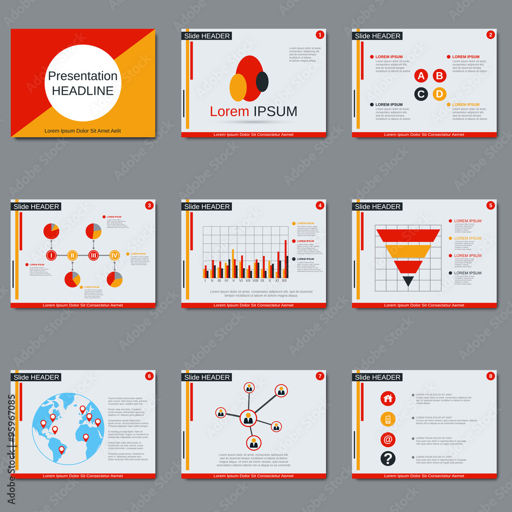 Naklejka premium Business presentation, slide show, brochure, booklet, flyer, layout, poster vector template