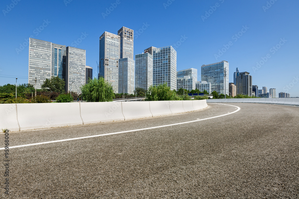 Office buildings scenery in the business city center and the urban road Office buildings scenery in the business city center and the urban road