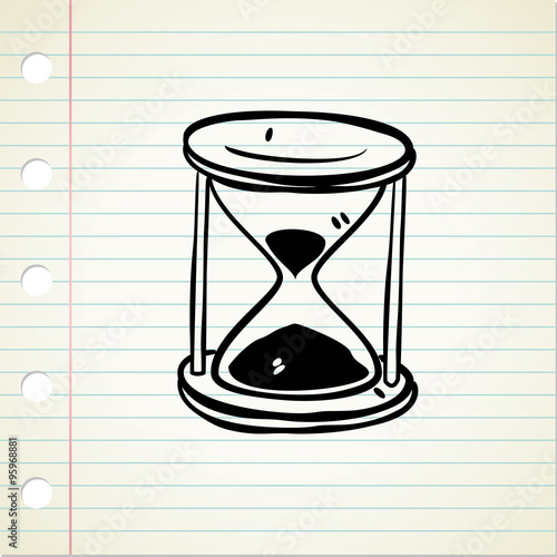 hand drawn vintage hour glass