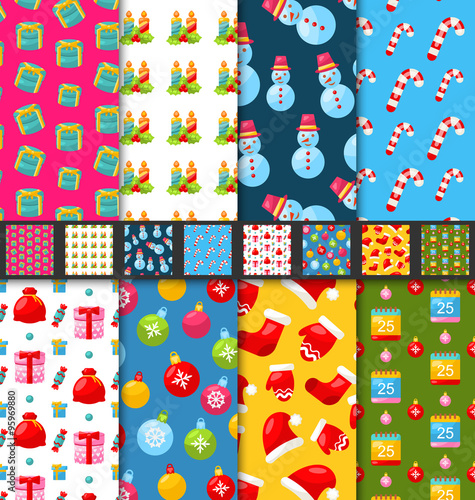 Collection Seamless Textures for Winter Holidays