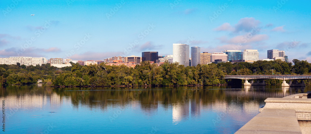 Downtown of Arlington, Virginia and Potomac River