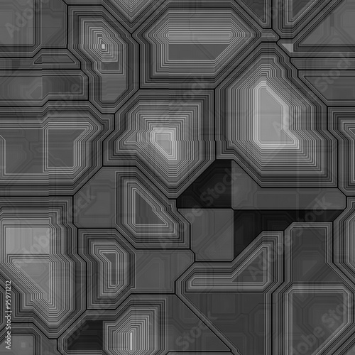 Seamless greyscale pattern inspired by computer circuit