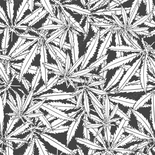 monochrome pattern marijuana