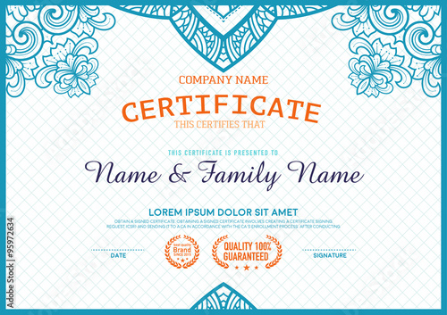 Vector certificate template. luxurious, unique