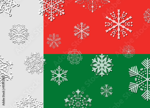madagascar flag with snowflakes