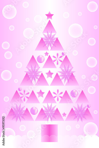 ピンクのクリスマスツリー