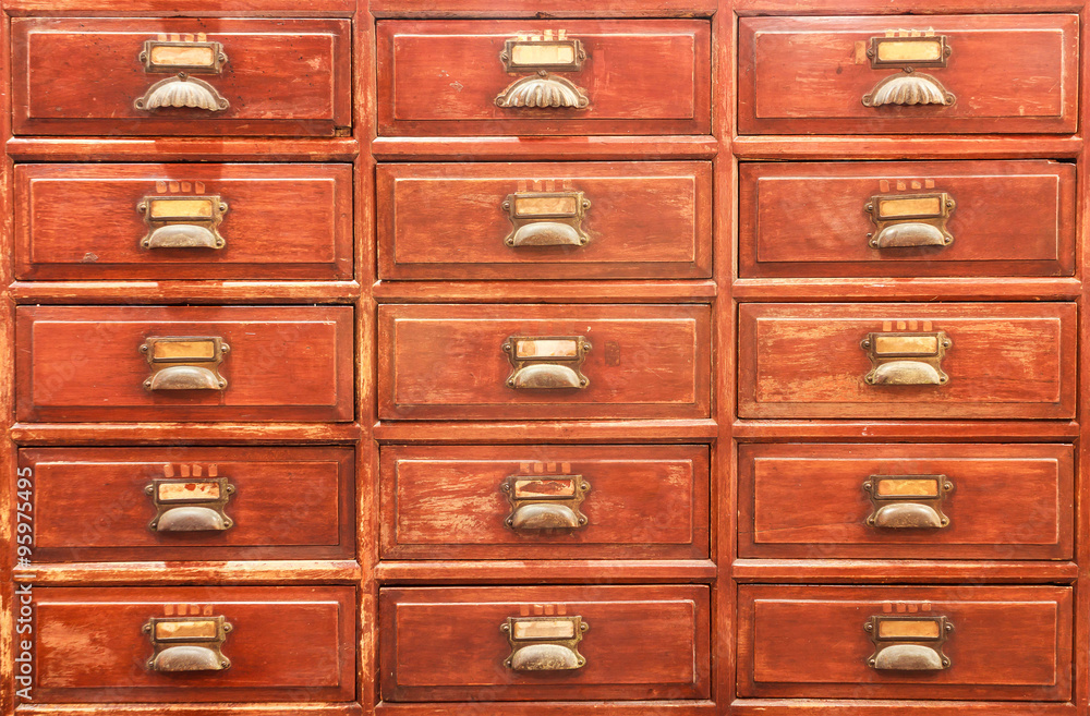 Old medical drawer. Old medical drawer.