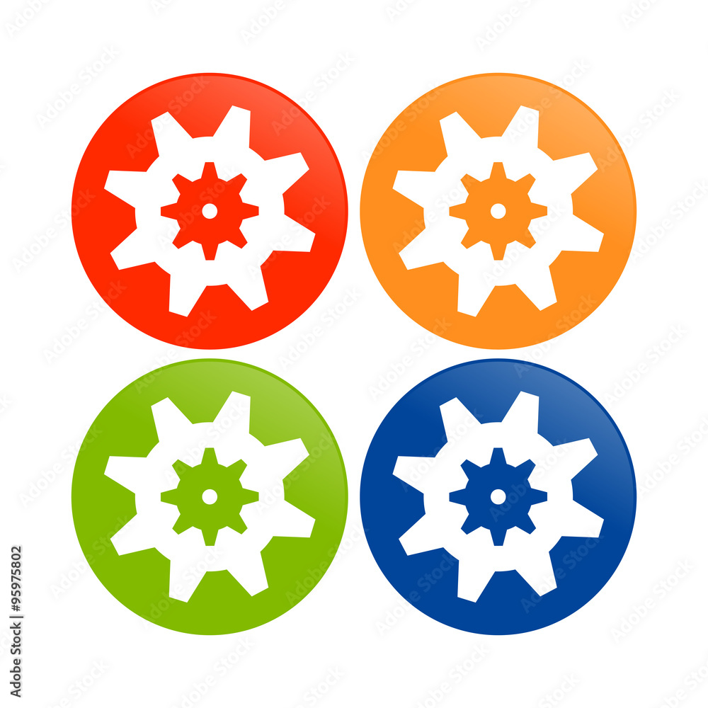 Gear Cog Clipped Center Circle Icons Gear Cog Clipped Center Circle Icons