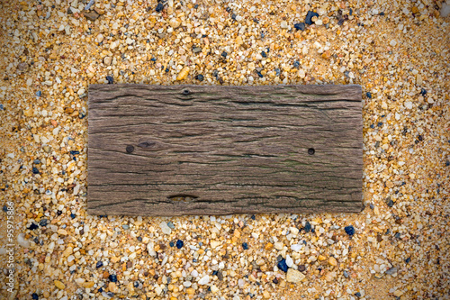 wood on sand