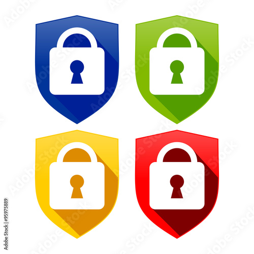 Lock Shield Multi Colored Logo Template