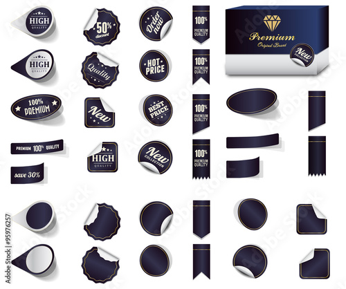 Premium product sticker tags purple and blank sticker tags
