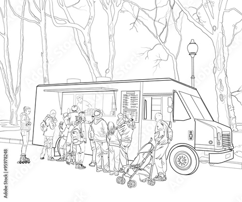 Sketch street fast food