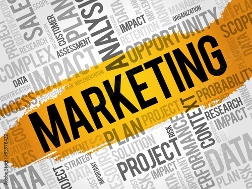Marketing word cloud, business concept