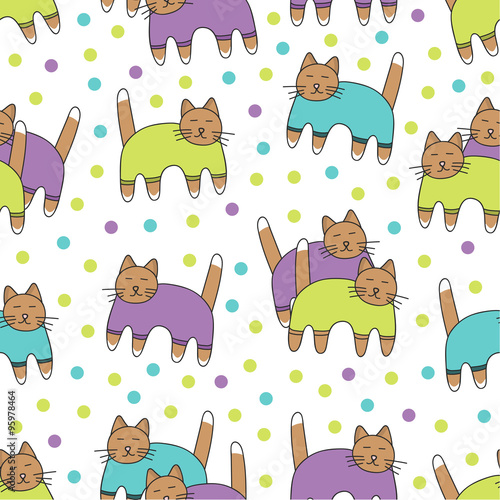 Seamless vector pattern cats