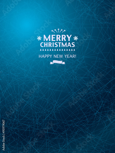 Christmas Background with icy blue pattern.