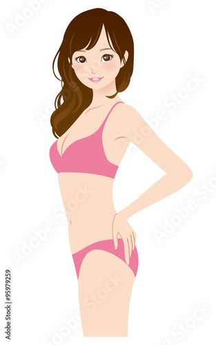 下着姿の女性 美容 Stock Illustration Adobe Stock