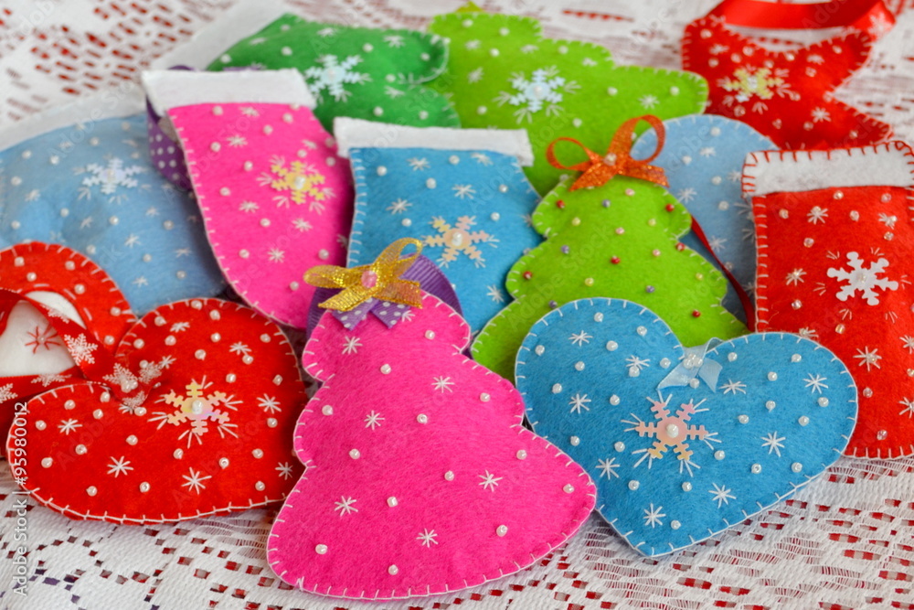 Handmade felt Christmas toys