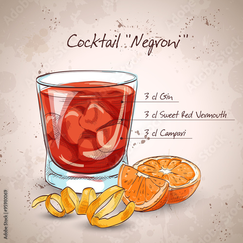 Negroni alcoholic cocktail