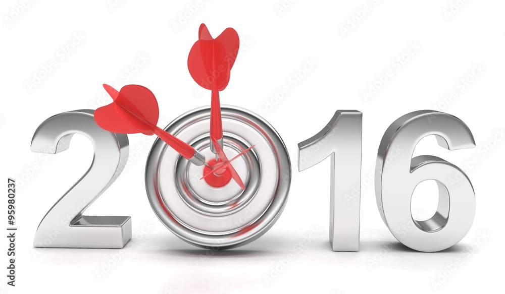 2016 target 3d render illustration 2016 target 3d render illustration