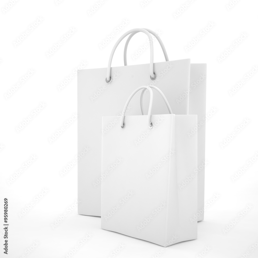 Paper Shopping Bags isolated on white background Paper Shopping Bags isolated on white background