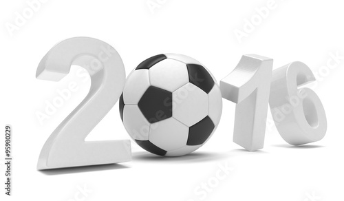 New Year 2016 and soccer ball