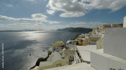 oia village on santorini island photo