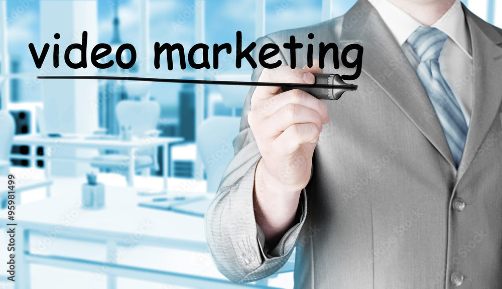 business man writing Video Marketing business man writing Video Marketing