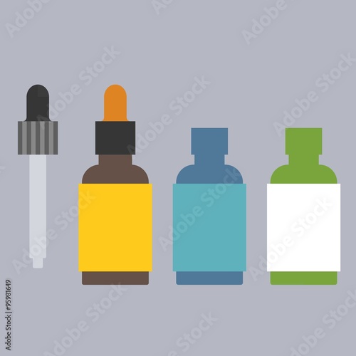 Vector aroma oil bottle set icons,flat design