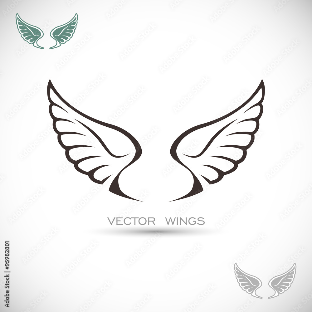 Obraz premium Label with wings