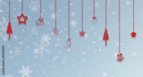 Hängende Weihnachtsdekoration vor Hintergrund