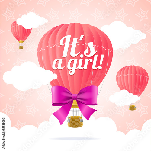 Girl Card. Vector