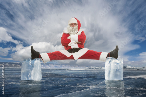 The busy Santa Claus before the holidays, strength and endurance