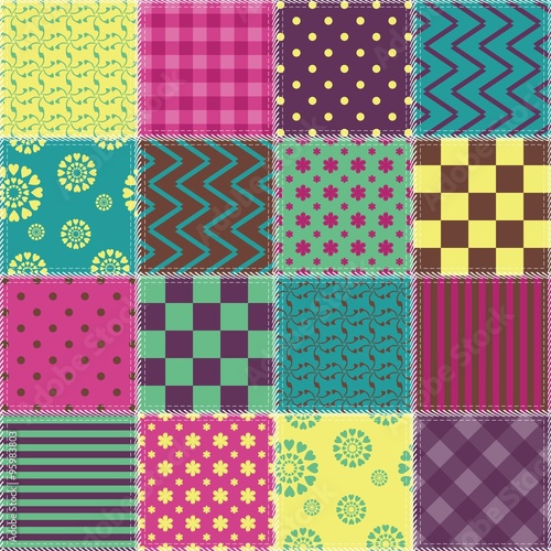 patchwork background with different patterns