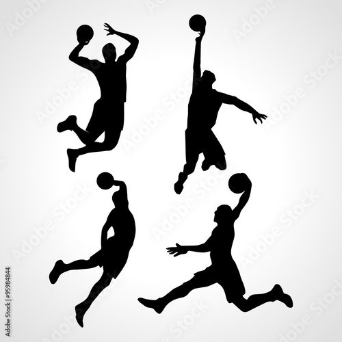 Basketball players collection vector